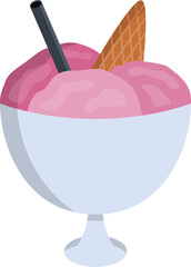Strawberry ice cream. illustration