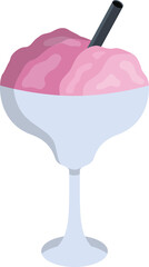 Strawberry ice cream. illustration