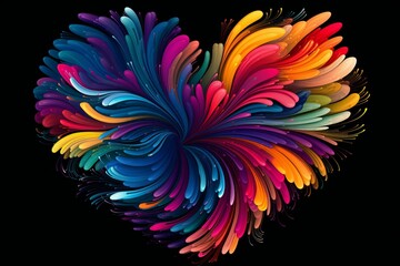 Fototapeta na wymiar Colorful heart graphic. Generative AI