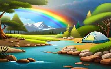 camping in the mountains, png