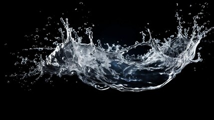 Water splash Isolated on black background
