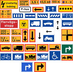 All Signs Additional panels on a canvas, Road signs in Sweden © fatih