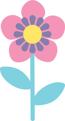 Cute Little Flower Pastel Color Vector Illustration