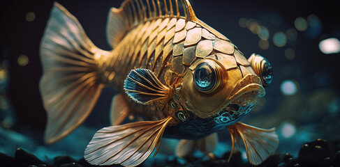 ฺBiomechan fish.  Generative AI	
