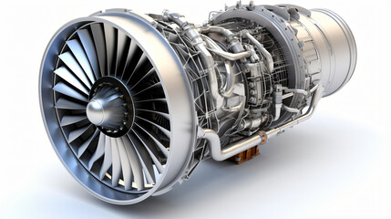 Part of a modern turbofan engine - obrazy, fototapety, plakaty