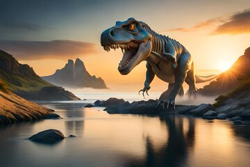 Naklejka premium tyrannosaurus dinosaurs 3d render