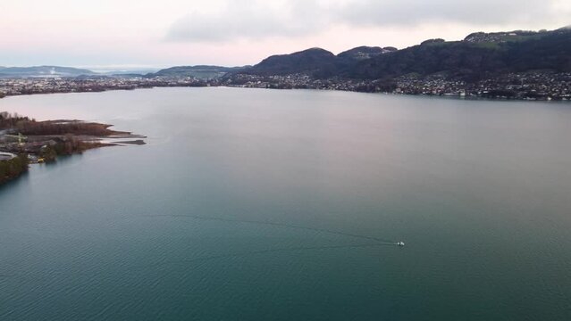 Thun view in Switzerland 4K drone footage