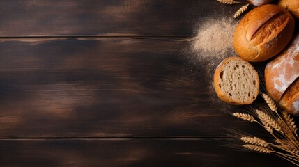 Bread. copyspace and top view for background.