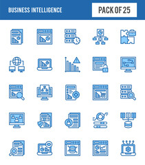 25 Business Intelligence Two Color icons pack. vector illustration.