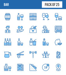 25 Bar Two Color icons pack. vector illustration.
