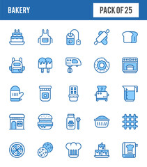 25 Bakery Two Color icons pack. vector illustration.