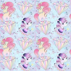 Cute unicorn seamless pattern