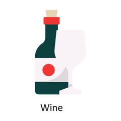 Wine vector Flat Icon Design illustration. Symbol on White background EPS 10 File 