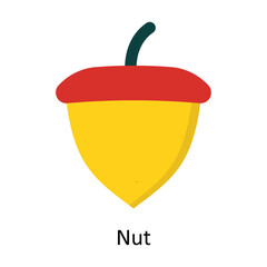 Nut vector Flat Icon Design illustration. Symbol on White background EPS 10 File 