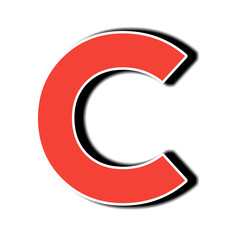 3d Letter C uppercase alphabet sign symbol illustration on transparent background
