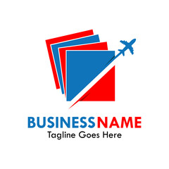 Airplane design logo template illustration