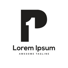 P1 Letter Logo Design Free Icon