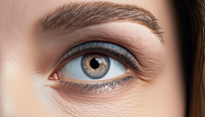 Obraz premium close-up macro shot of female eyes with make-up