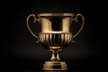 Fototapeta na wymiar A gold cup on a black background
