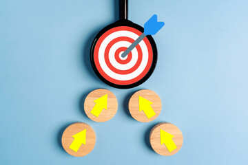 Magnifying glass focus business growth success achievement concept, customer target group concept.