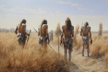 Illustration of prehistoric people