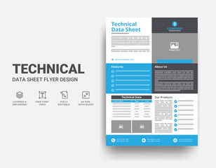 Technical Data Sheet Flyer Template Design