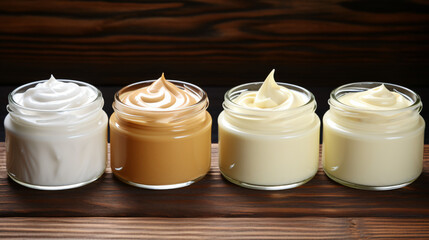 Six jars of different types of creams