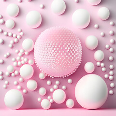 pink background with pearl, Generative AI illustration.