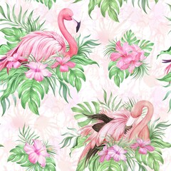 Flamingo seamless patterrn