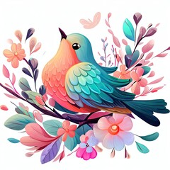 Fototapeta premium birds on a branch creative AI design.