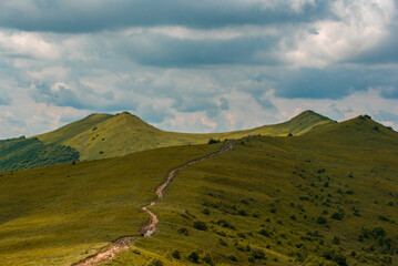 mountain peaks of the Bieszczady Mountains, autumn is approaching