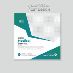 Modern  doctor social media post  design, Corporate doctor social media post design template