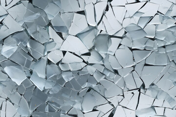 seamless texture and full-frame background of broken glass mirror, neural network generated. Not based on any actual scene or pattern.