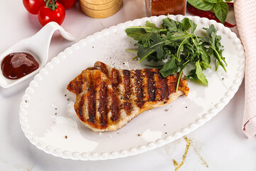 Delicous grilled pork meat steak