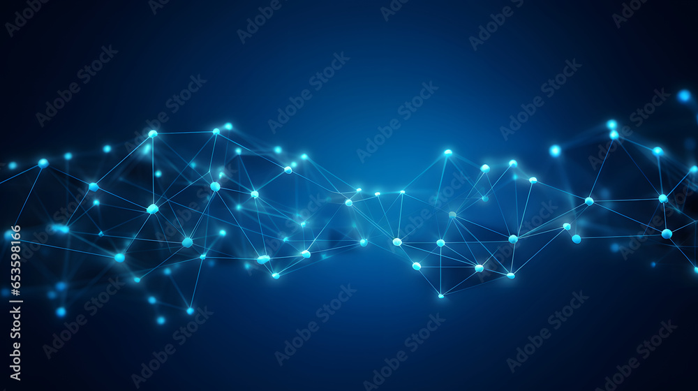 Poster abstract background with glowing lines with clouds. Cloud computing technology and big data concept or data analytic information. Artificial intelligence