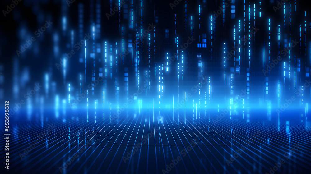 Poster abstract background with glowing lines with clouds. Cloud computing technology and big data concept or data analytic information. Artificial intelligence