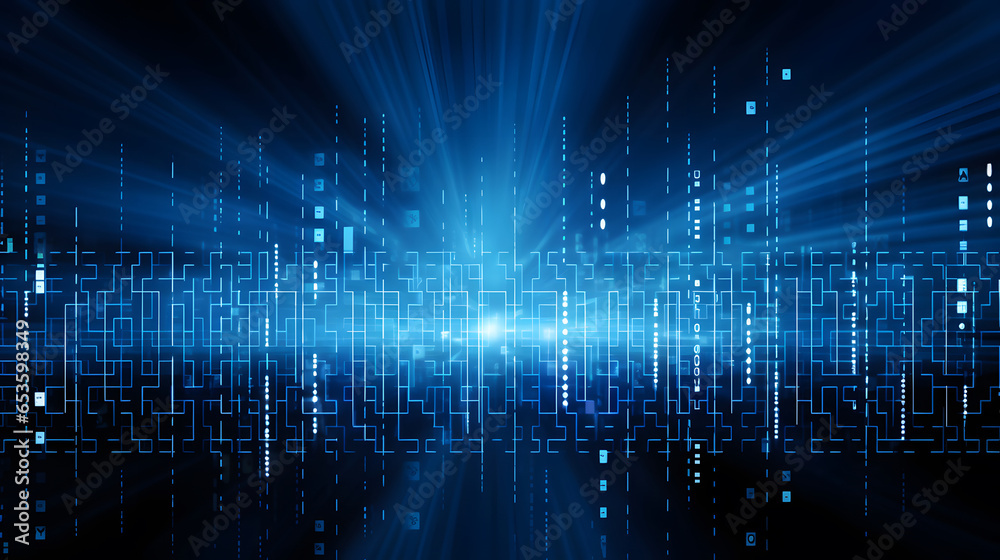 Poster abstract background with glowing lines with clouds. Cloud computing technology and big data concept or data analytic information. Artificial intelligence