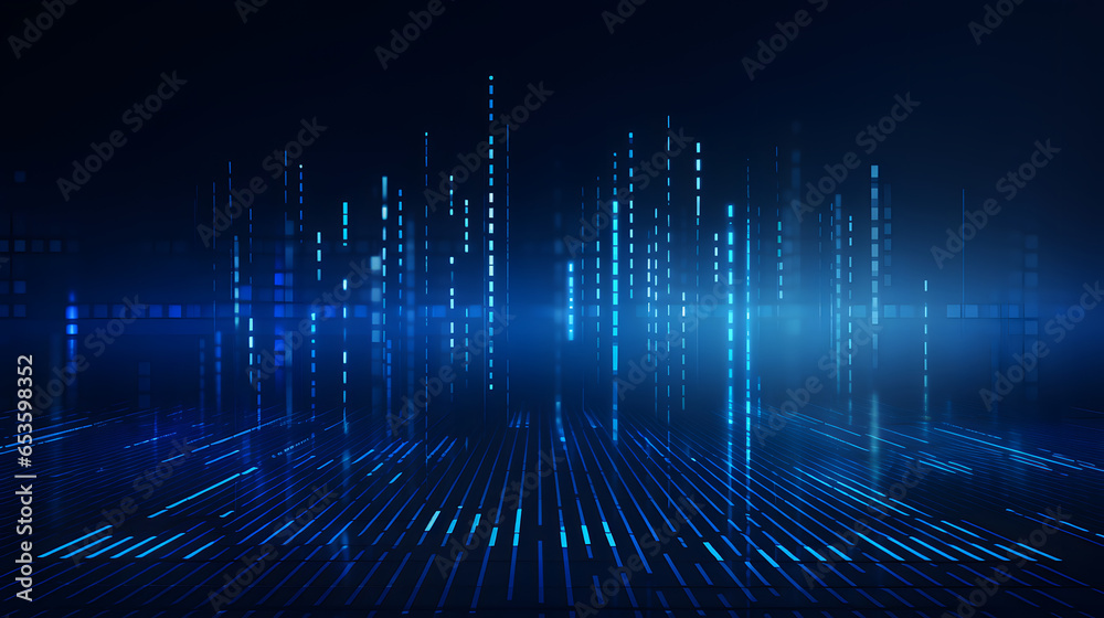 Poster abstract background with glowing lines with clouds. Cloud computing technology and big data concept or data analytic information. Artificial intelligence