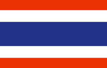 Thai national flag, unique blue, white and red. Official colors vector eps10.