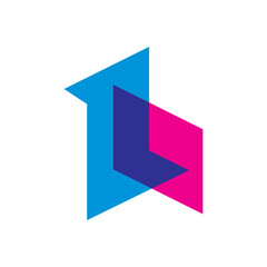 Letter L overlap icon logo vector template.