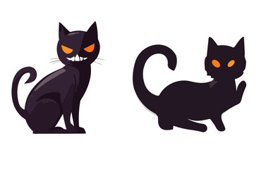 Fototapeta na wymiar halloween cats , halloween black cats