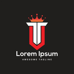 TU King Letter Logo Design Free Icon
