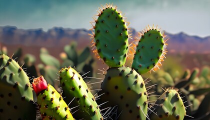 cactus in desert wallpaper nature flower Generate AI