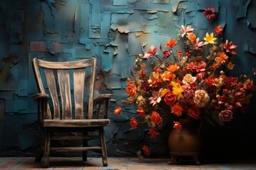 chair in front of a wall generative ai