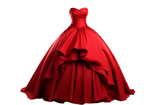 Princess Style: Ball Gown Design Isolated on Transparent Background.