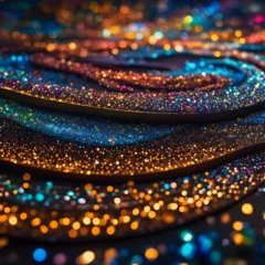 Fotobehang Sparkling Glitter on a Dark Background © Deepak