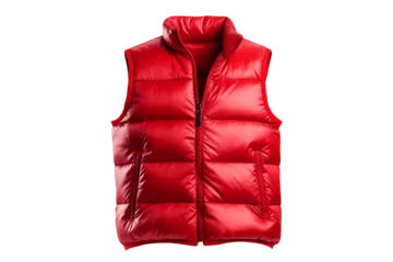 Foto op Canvas Warm Winter Down Vest Isolated on Transparent Background. © Zaini