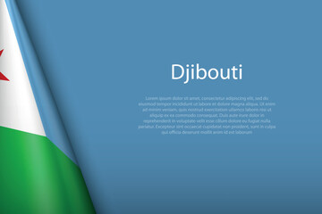 national flag Djibouti isolated on background with copyspace