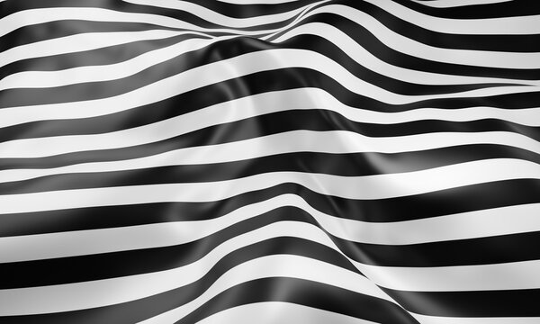 Modern Black and White lines Background. Zebra style, stripes backdrop, 3D rendered. Minimal, abstract, textured surface design
