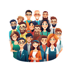 Сartoon group of people. Vector illustration
